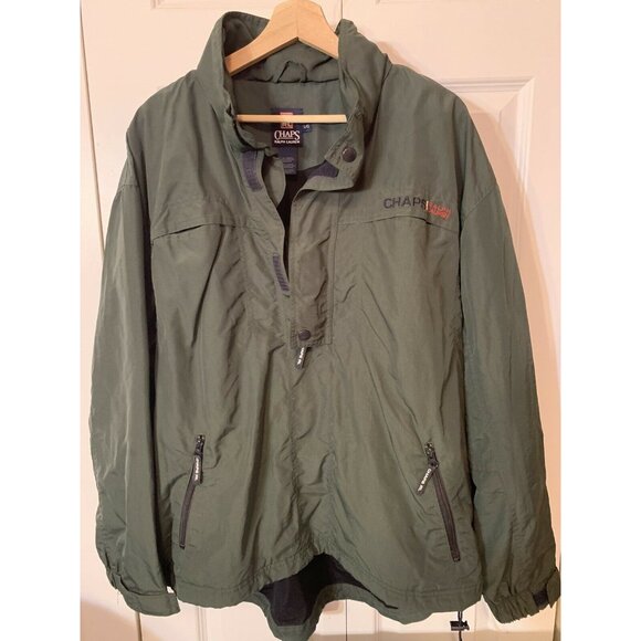 Vtg 90’s Chaps Ralph Lauren Mens Sz L 1/2 Zip Pullover Coat Sailing Jacket Green - Picture 3 of 10